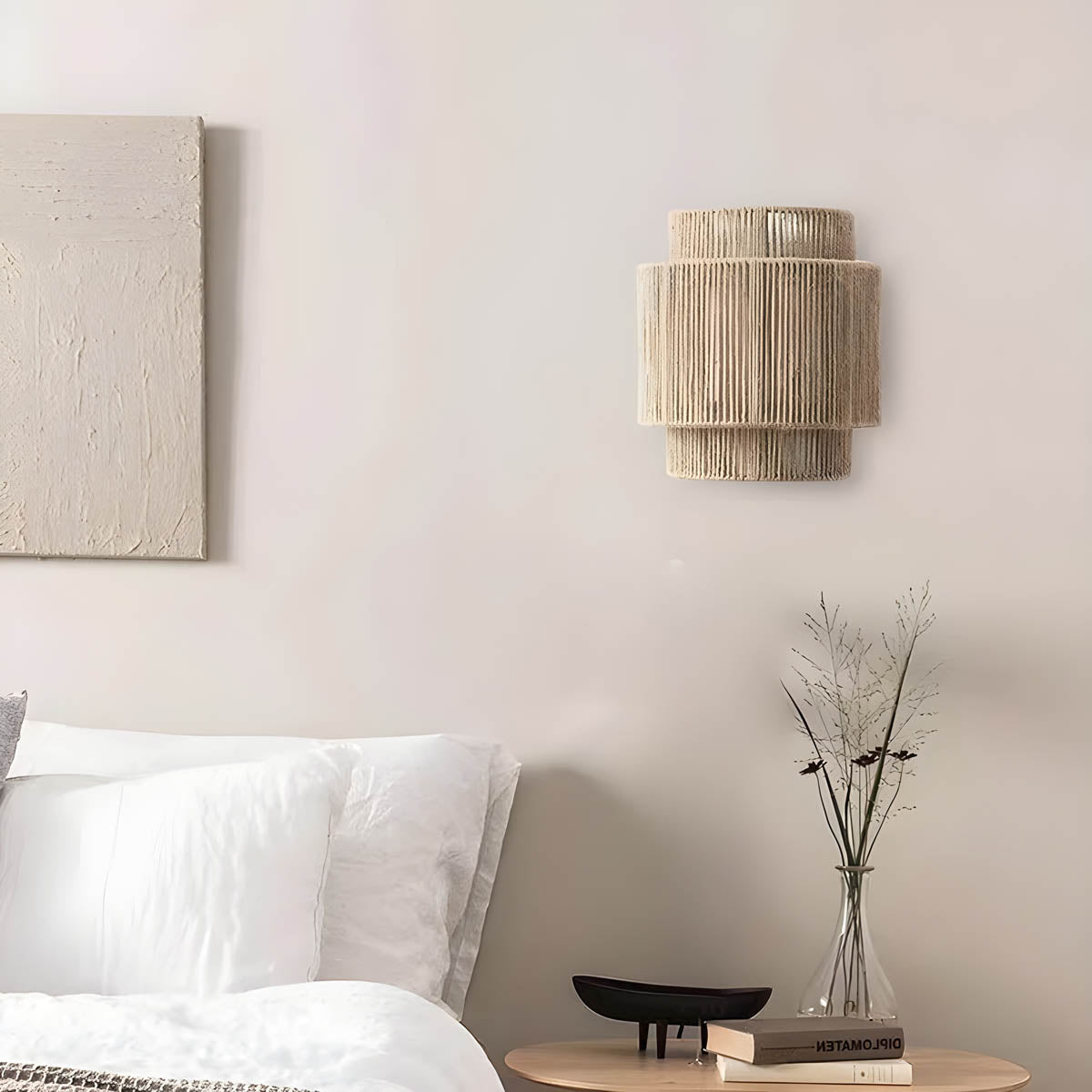 Natuurlijke Touw Wandlamp – Organische LED Muurverlichting | Handgemaakt & Warme Sfeer