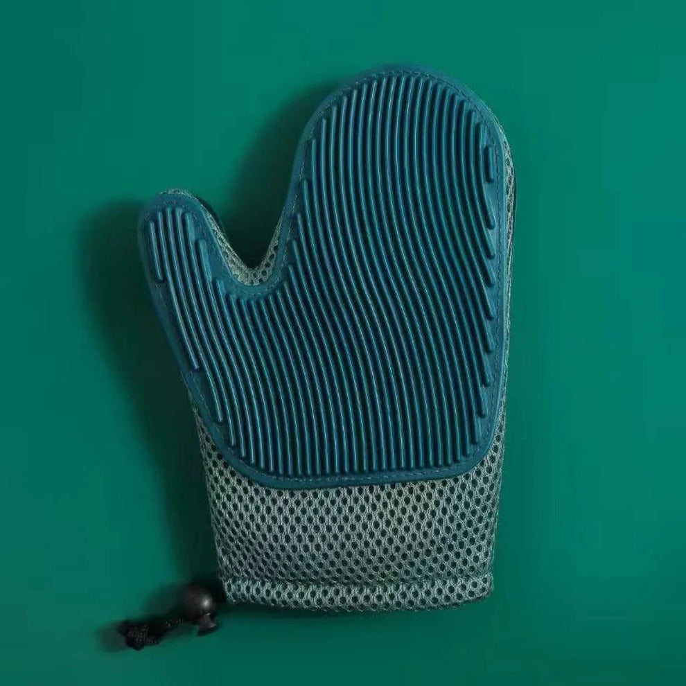 2-in-1 kattenborstel handschoen – verzorgingshandschoen voor vachtverzorging & massage