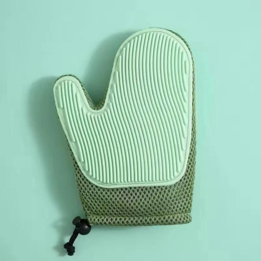 2-in-1 kattenborstel handschoen – verzorgingshandschoen voor vachtverzorging & massage
