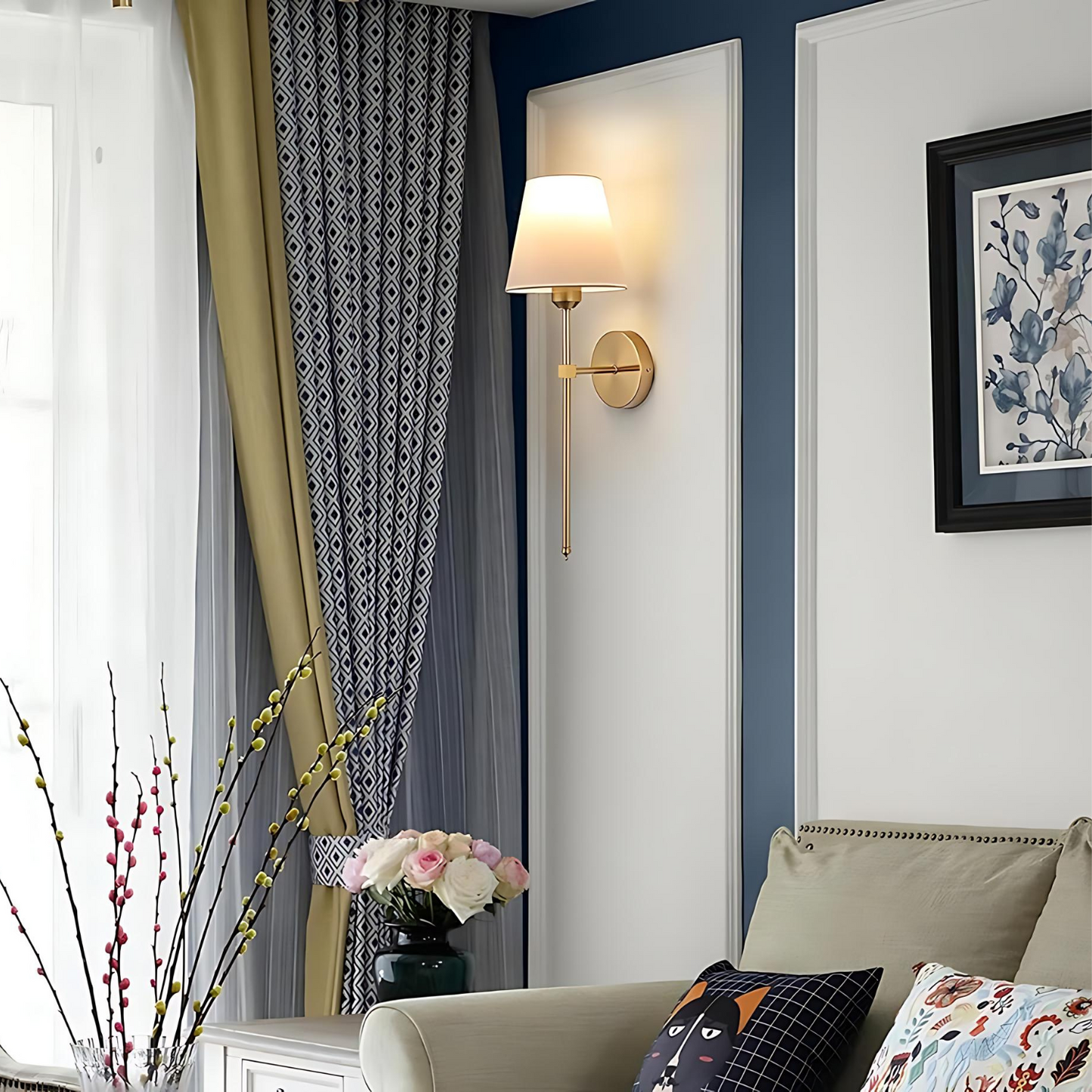 Le Flambeau Princier wandlamp – draadloos oplaadbaar design met afstandsbediening en eenvoudige installatie
