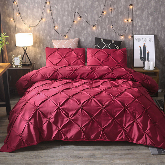Zachte Katoenen Dekbedovertrek Set – Ademend & Huidvriendelijk Beddengoed met Modern Pinch-Pleat Design | Inclusief Kussenslopen