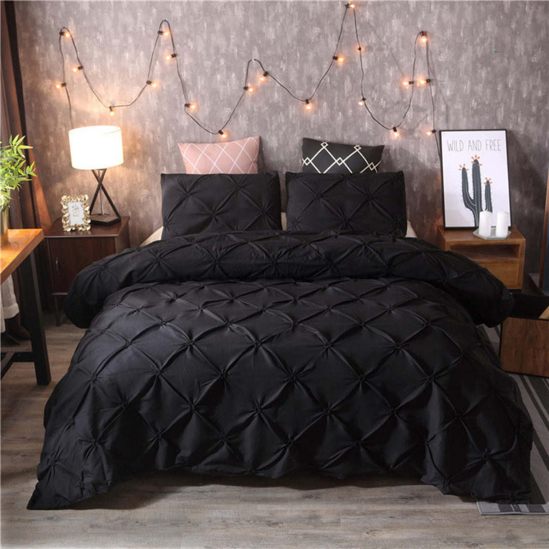 Zachte Katoenen Dekbedovertrek Set – Ademend & Huidvriendelijk Beddengoed met Modern Pinch-Pleat Design | Inclusief Kussenslopen
