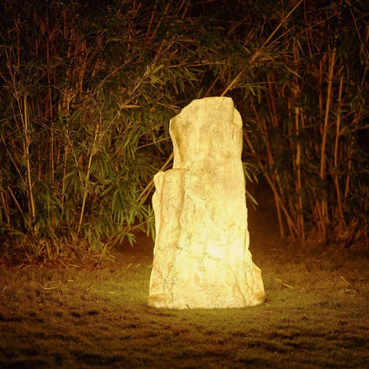 Vibrant Stone Buitenlamp – Solar of Bedraad | Natuursteen Design Tuinlamp, IP65 Waterdicht & Duurzaam LED Licht