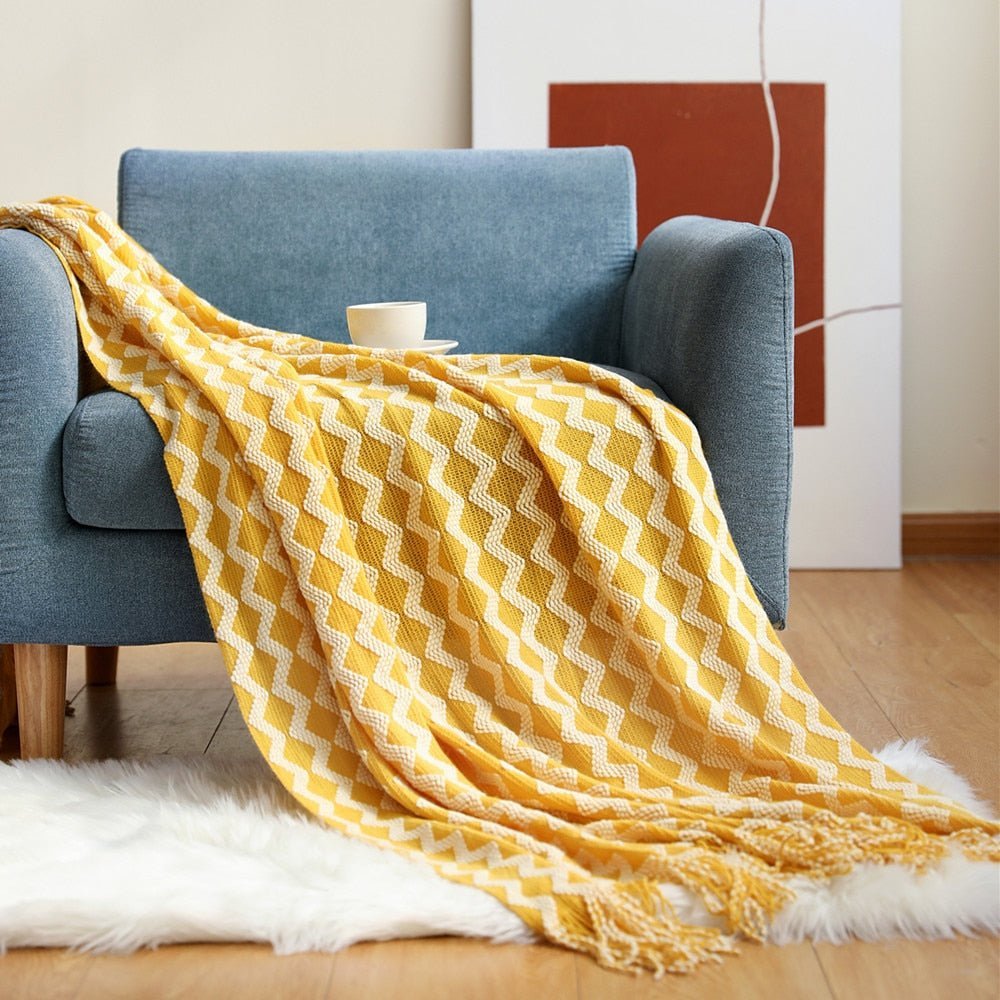 Zachte Gebreide Deken – Scandinavische Sofa & Woonkamer Plaid | Minimalistisch Design & Comfortabele Warmte