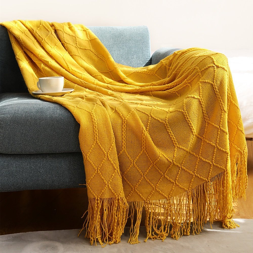 Zachte Gebreide Deken – Scandinavische Sofa & Woonkamer Plaid | Minimalistisch Design & Comfortabele Warmte