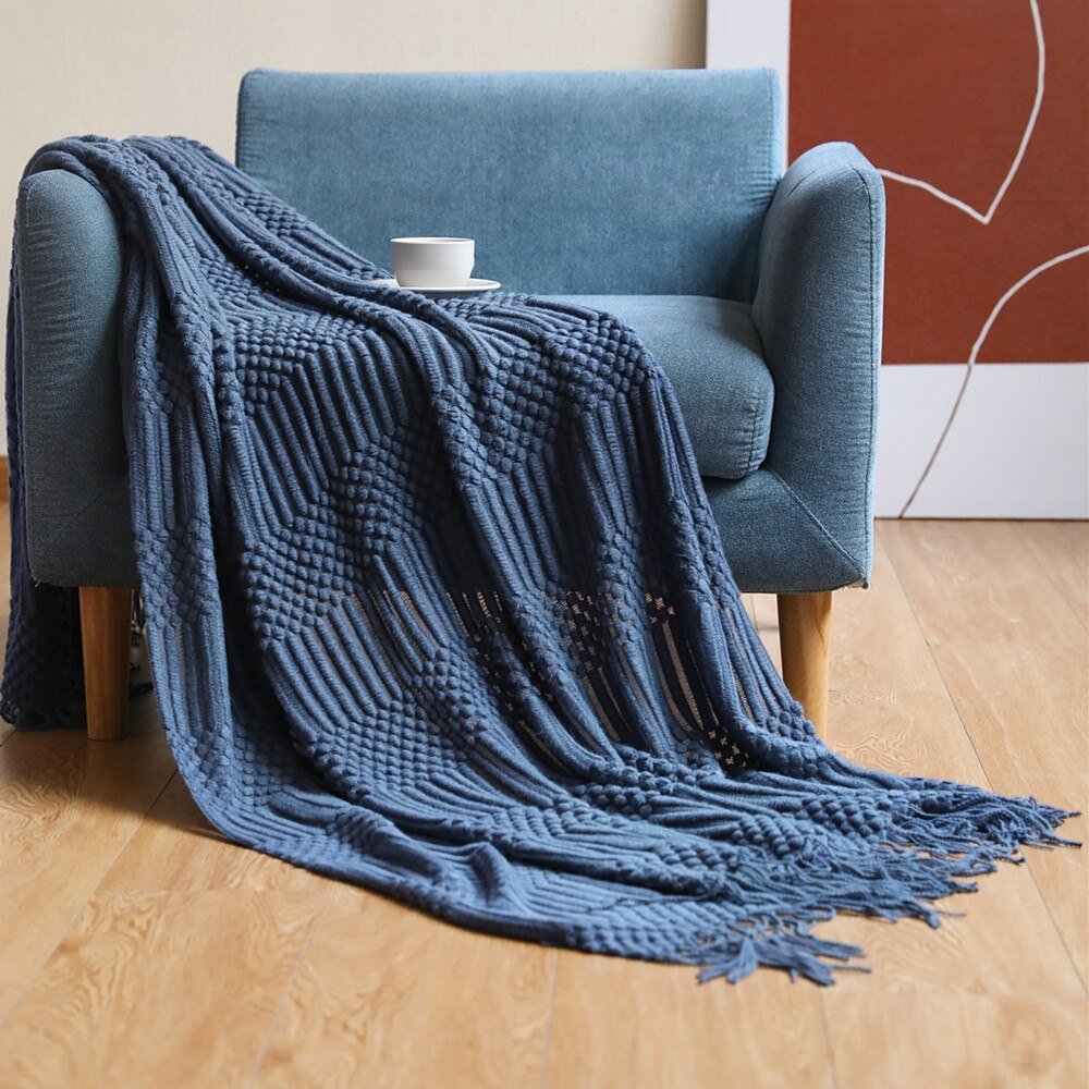 Zachte Gebreide Deken – Scandinavische Sofa & Woonkamer Plaid | Minimalistisch Design & Comfortabele Warmte