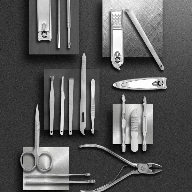 19-in-1 Manicure en Pedicure Set – Professionele RVS Nagelverzorging met Luxe PU Etui | Complete Nagelknipper Set
