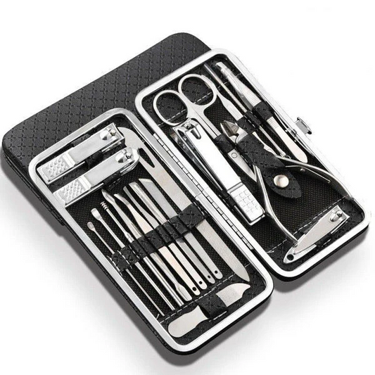 19-in-1 Manicure en Pedicure Set – Professionele RVS Nagelverzorging met Luxe PU Etui | Complete Nagelknipper Set