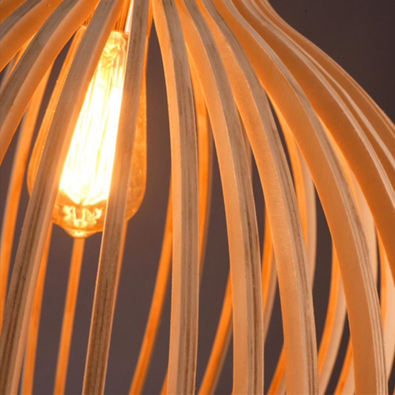 Handgemaakte Houten Hanglamp – Natuurlijke Sfeerverlichting met Verstelbare Hoogte – AuraLuxe
