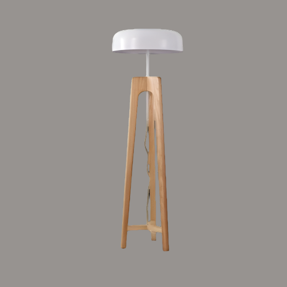 Art Deco Houten Vloerlamp – Klassieke Staande Lamp met Bamboe & Hout | Luxe Tijdloos Design & Warme Sfeer